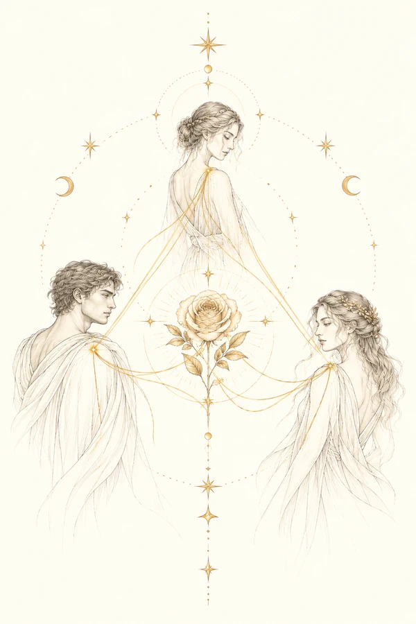 Love Triangle Tarot Spread: Three Hearts, One Truth