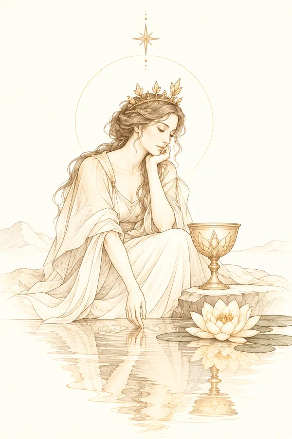 Queen of Cups Feelings in Love: What She Hides